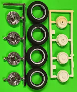 1955 Chevy Cameo Pickup 1/25 Whitewall Firestone Supreme Tire Chrome Rim Wheel - Picture 1 of 5