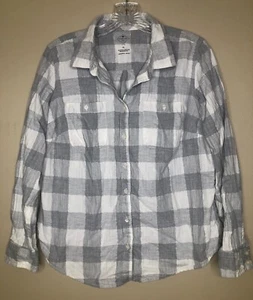 St. John’s Bay kariertes Hemd PL grau weiß Silberfaden Knopfmanschetten Punktkragen - Bild 1 von 7