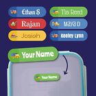 Personalised Digger Stick On Name Labels Stickers - WATERPROOF for bottles etc