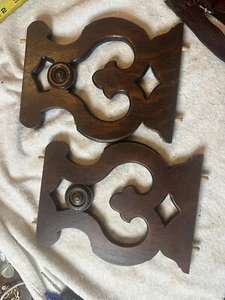 Pair Antique Oak Harp Like Pieces, Furniture Salvage - Picture 1 of 7