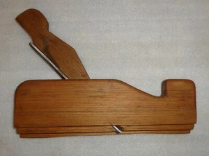 Antique Rabbet Wood Smooth Hand Plane Vtg Soviet Carpenter Iron Scrub Jointer - Picture 1 of 12