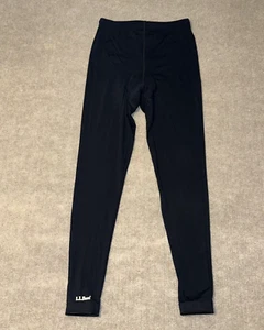 LL Bean Padded Cycling Pants Tights Black Womens Large Cushioned Leggings USA - Picture 1 of 11