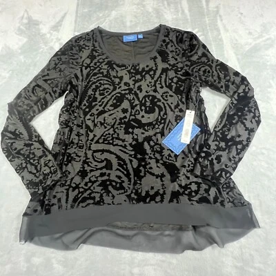 Top Simply Vera para mujer Whimsigoth terciopelo Burnout talla XL Fairy Grunge gótico negro Foto 1 de 4