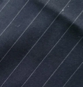 Traje de lana a rayas marfil azul marino medianoche - ¡Súper 110 de Italia! Diseñador! - Imagen 1 de 5