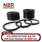 O Rings 2.4mm Cross Section NBR Nitrile Rubber 6mm~200mm OD Oil Resistant Seals