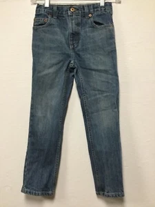 JK Indigo Boys Jeans Size 8 S Straight Blue Denim Button Adjust Elastic Waist 19 - Picture 1 of 7