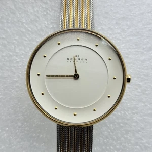 Skagen Gitte Damenuhr 38 mm weißes Ziffernblatt gold silberfarbenes Band, läuft - Bild 1 von 16