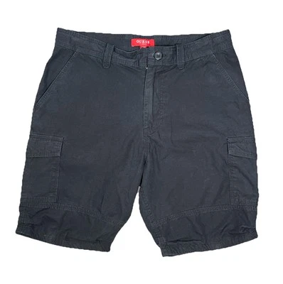 Guess Mens Cargo Summer Casual Pockets Short Black Size 32 - Image 1 of 4