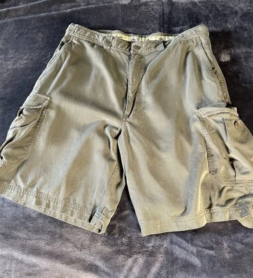 Bobby Chan Chino Cargo Shorts Men's Sz 34 Green Silk Blend - Image 1 of 4