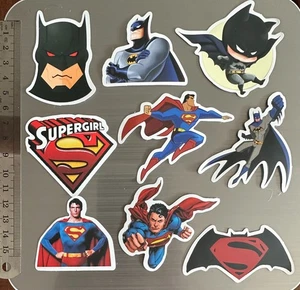 Superhero DC Superman Batman Themed Stickers | x9 Pack | Scrapbook Gift - Picture 1 of 1