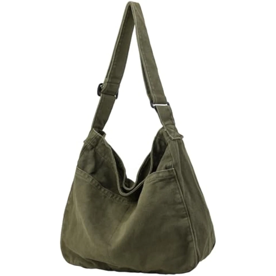 Canvas Tote Bag Casual Hobo Crossbody Shoulder Bag for Women and Men L - Image 1 of 1