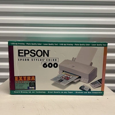 Epson Stylus Color 600 Ink Jet Printer Open Box Original Inks Parallel Port 1997 - Image 1 of 4