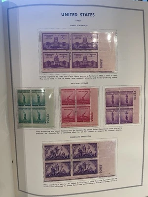 1940 Plate Block Stamps MNH - Lot of 7 - Image 1 of 2