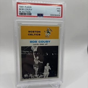 1961 Fleer #49 Bob Cousy In Action Psa 7 NM - Picture 1 of 2