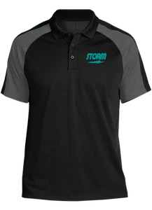 Storm Bowling Teal Tournament Polo Black/Gray - Picture 1 of 1