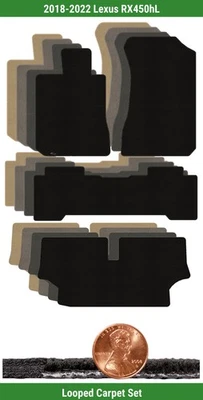 Conjunto de tapete de loop clássico personalizado para 2018-2022 Lexus RX450hL (4 peças) #VUE - Imagem 1 de 4