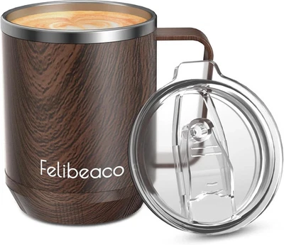 16oz Heated Coffee Mug With Flat Bottom for Rapid Heating, Stainless Steel Cu... - Image 1 of 2