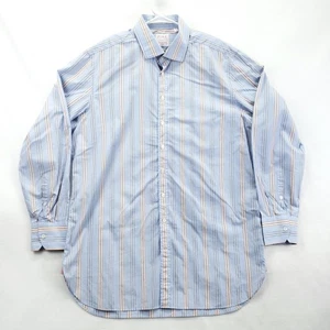 Thomas Pink Dress Shirt Mens 17/43 Blue Stripe Tailored Fit 100% Cotton London - Picture 1 of 10