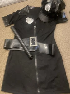 Sexy Women Cop Costume Police Officer Cosplay Black Fancy Dress - Picture 1 of 2