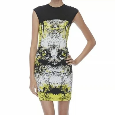 Mini Vestido Roberto Cavalli Estampado Negro y Amarillo, IT Talla 38 Foto 1 de 4