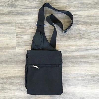 Travelon Anti-Theft Messenger Security Travel Bag Black Crossbody Sling Vacation - Image 1 of 4