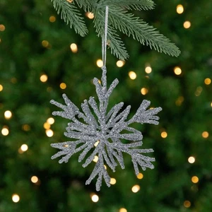 Northlight 7.5" Silver Glitter Snowflake Christmas Ornament - Picture 1 of 5