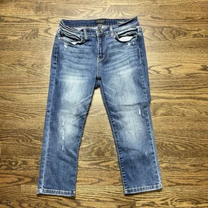 Judy Blue Jeans Womens 9 | 29 Blue Distressed Capri Fit Stretch Denim Mid Rise - Picture 1 of 12