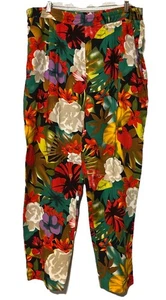 Pantalones FORTINA tiro alto coloridos Palazzo talla grande naranja verde amarillo 38x30 - Imagen 1 de 12