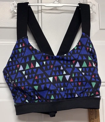 Womens Sports Bra/Top Threads 4 Thought Size M Black/Blue NWT Sustainable Appare - Image 1 of 4