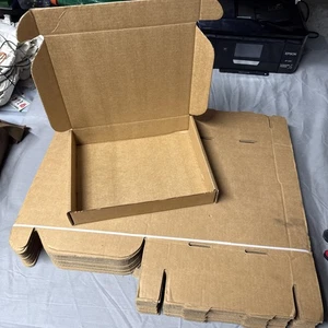 13X10X2 Inch Shipping Boxes Bulk 25 Pack Brown, Tab Lock Tuck Top Mailer Boxes - Picture 1 of 8