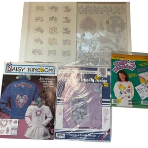 Vntg 90s Iron on Transfer Lot Daisy Kingdom Tulip Floral Alphabet Fish Flowers - Picture 1 of 6