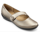 Hotter Robyn Womens Uk 8 Extra Wide Pale Bronze Leather Mary Jane Flats Shoes