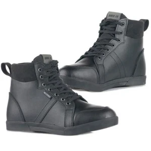 BikeIt Sneeka Motorcycle Boots Leather Street Cruiser Casual Bike Scooter Black - Picture 1 of 7