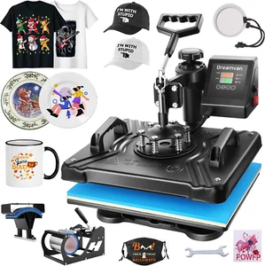 WHUBEFY Heat Press,5 in 1 Tshirt Printing Machine 15"X12" Digital Industrial Hea - Picture 1 of 12