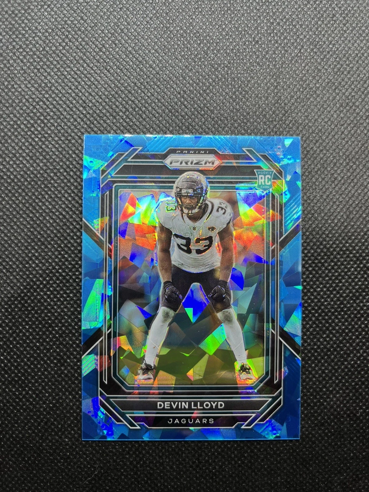 2022 Panini Prizm Devin Lloyd Blue Cracked Ice Rookie 99/99 #376 RC SP Bookend