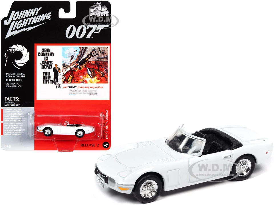 1967 TOYOTA 2000GT WHITE JAMES BOND (1967) 1/64 JOHNNY LIGHTNING JLPC002-JLSP125 - Image 1 of 1
