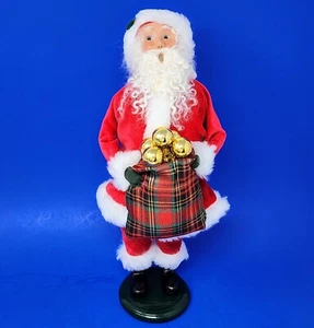 BYERS CHOICE Estatuilla de Papá Noel Bolso a Cuadros Adornos Dorados Decoración de Navidad 2013 - Imagen 1 de 24