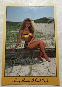Long Beach Island, N.J. Pretty Lady On The Beach. Postcard (Z2) - Picture 1 of 2