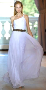 Andrew GN 2012 Runway Long Maxi Gown Grecian Leaf Embroidered Dress US 2 4 FR 36 - Picture 1 of 5