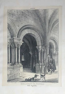 ARAGÓN, MONASTERIO DE VERUELA,Lit. original de Parcerisa 1839-1865 - Imagen 1 de 1
