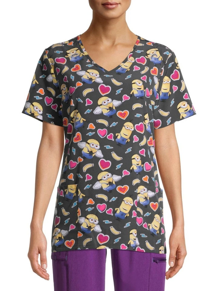 Scrubstar Women's Seasonal Print Mock Wrap Medical Scrub Top  - Image 1 of 1