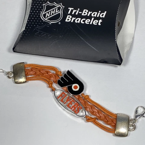 NHL Philadelphia Flyers Tri Braid Bracelet team spirit Orange Black NEW Cover