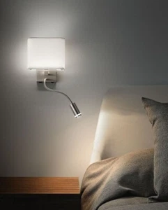 Vietri aplique LED camera con braccio flessibile lettura nickel - Foto 1 di 3