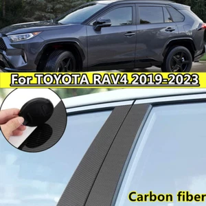 10pcs Carbon Fiber Pillar Posts Door Window Trim Cover For TOYOTA RAV4 2019-2023 - Bild 1 von 5