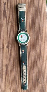Orologio Cardini donna golf tono oro verde tela cinturino pelle quadrante tondo funzionante - Foto 1 di 11