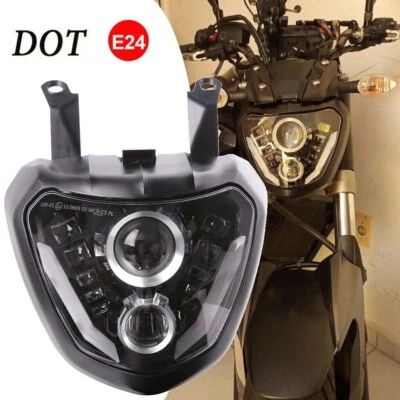 LED Headlight Hi Lo DRL For Yamaha FZ07 FZ-07 MT07 MT-07 2014-2017 Dirt Bike - Image 1 of 4