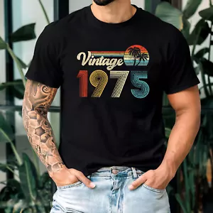 50th Birthday Gifts for Him Her Shirt Vintage 1975 Shirt for Men Women American - Picture 1 of 8