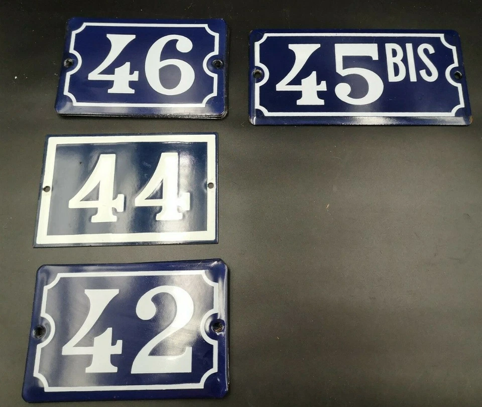 French Vintage Enamel House Street Door Number (to choose between 42 and 46 ) - Image 1 of 1