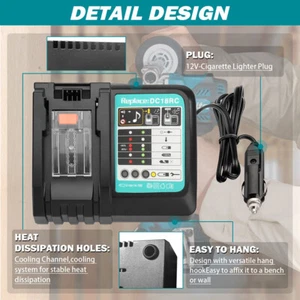 Car Charger for Makita 18V li-ion Battery , Cigarette Lighter Plug , 120cm Cable - Picture 1 of 3