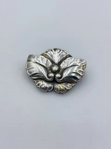 Prendedor flor plata esterlina antiguo firmado por Georg Jensen Inc EE. UU. No. 107 - Imagen 1 de 4